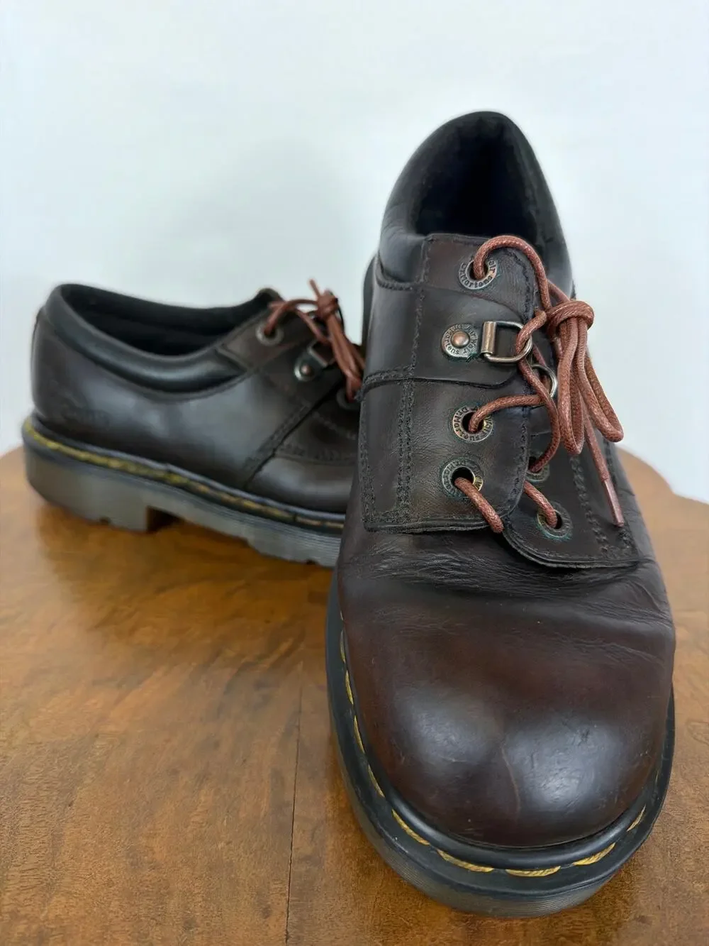 Vintage Dr Martens Brown Industrial Boots Mens Size 9 Made In England